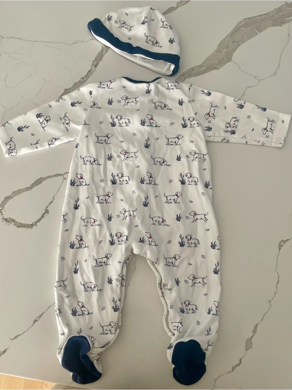 Baby Girls/ Boys Elephant Print Cream & White Sleepwear Set - 3-Pack